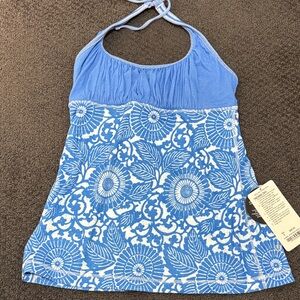 Lululemon Blue and White Namaste Tank Sz 8 BNWT